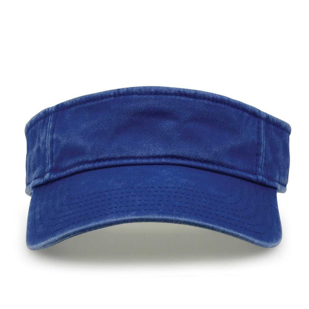 The Game GB466 Pigment Dyed Twill Visor - Royal - HIT a Double - 2