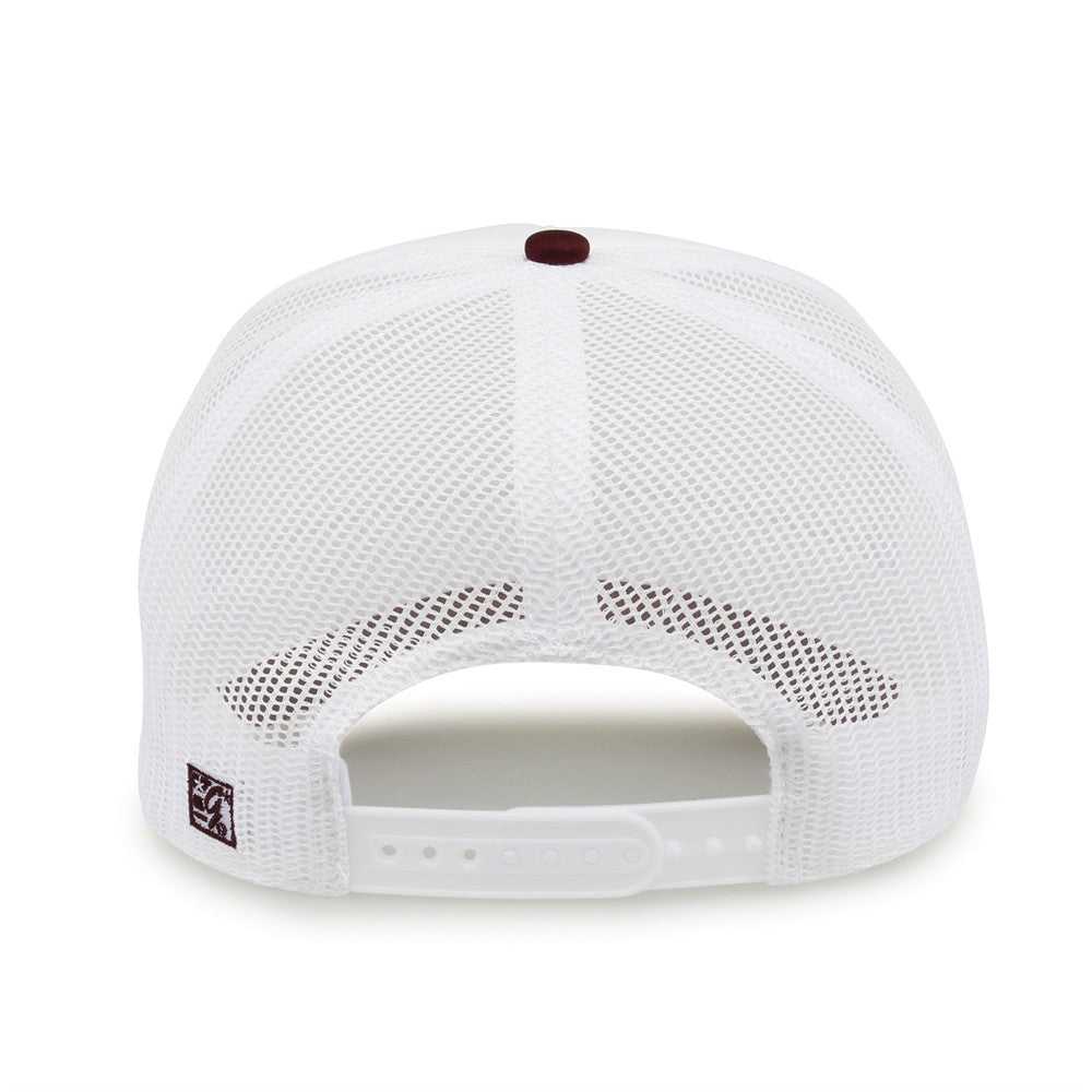 The Game GB473 Foam Front Trucker Cap - White Maroon - HIT a Double - 7