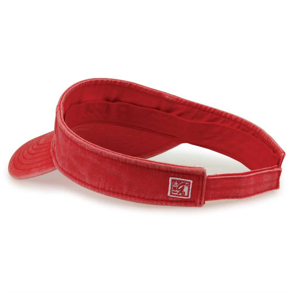 The Game GB466 Pigment Dyed Twill Visor - Red - HIT a Double - 4