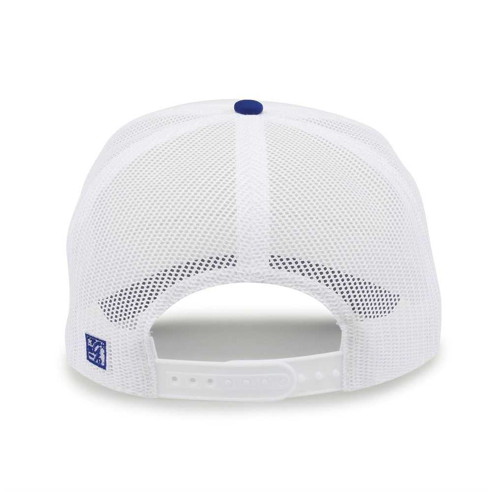 The Game GB473 Foam Front Trucker Cap - White Royal - HIT a Double - 7