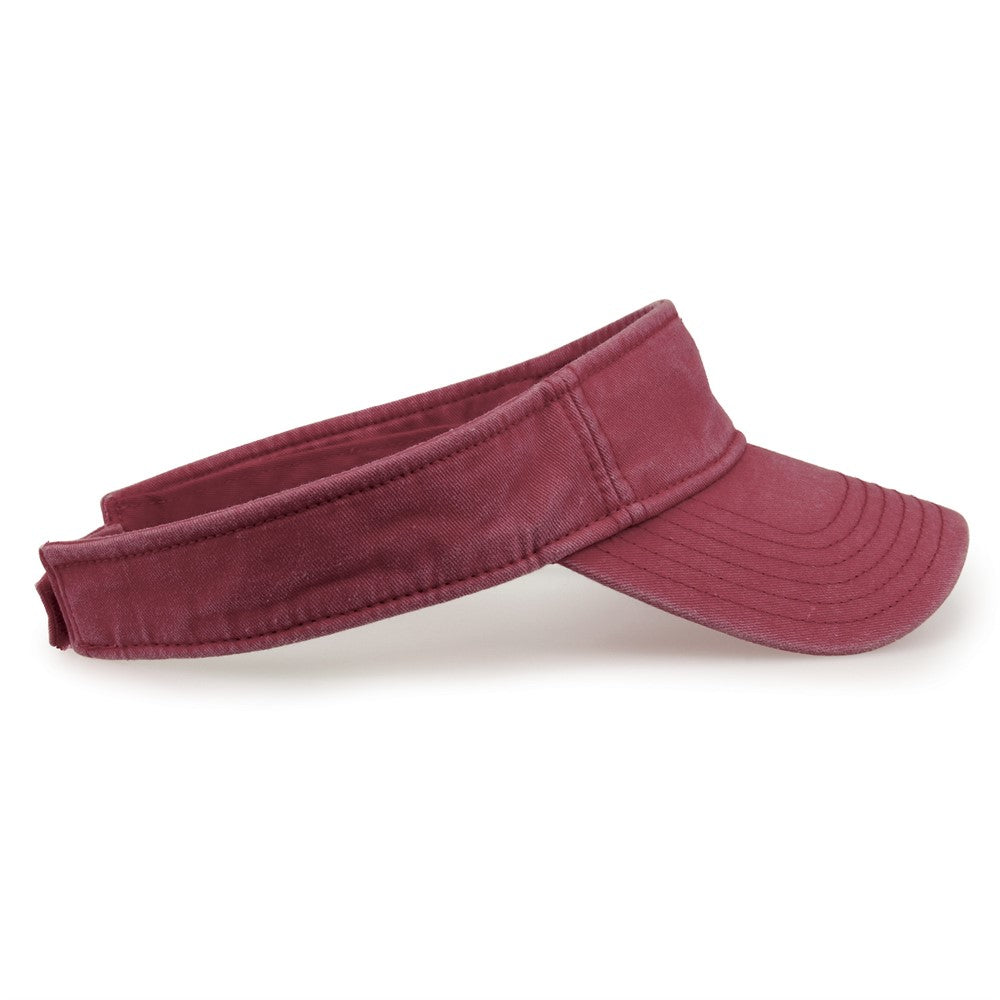 The Game GB466 Pigment Dyed Twill Visor - Dark Maroon - HIT a Double - 7