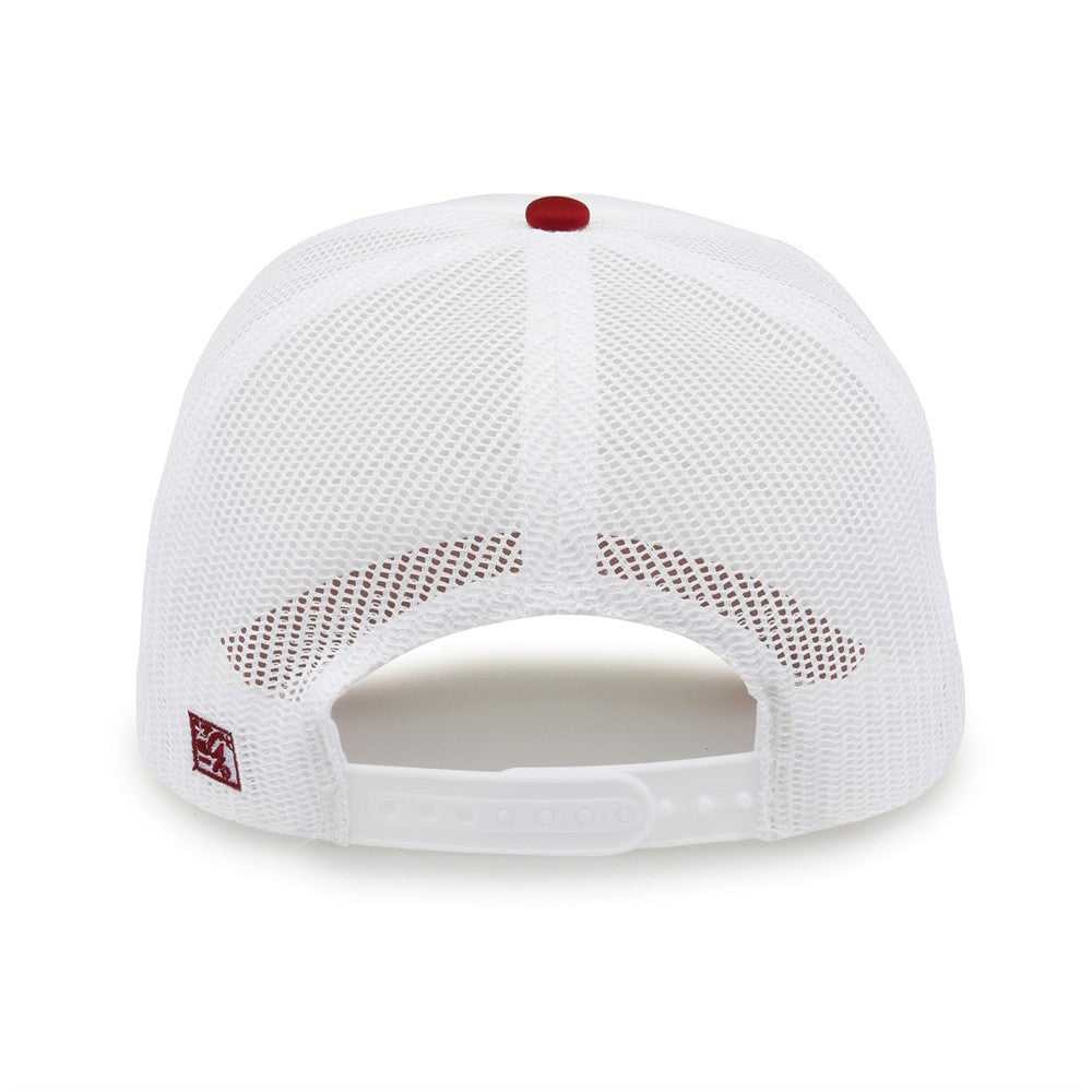 The Game GB473 Foam Front Trucker Cap - White Cardinal - HIT a Double - 7