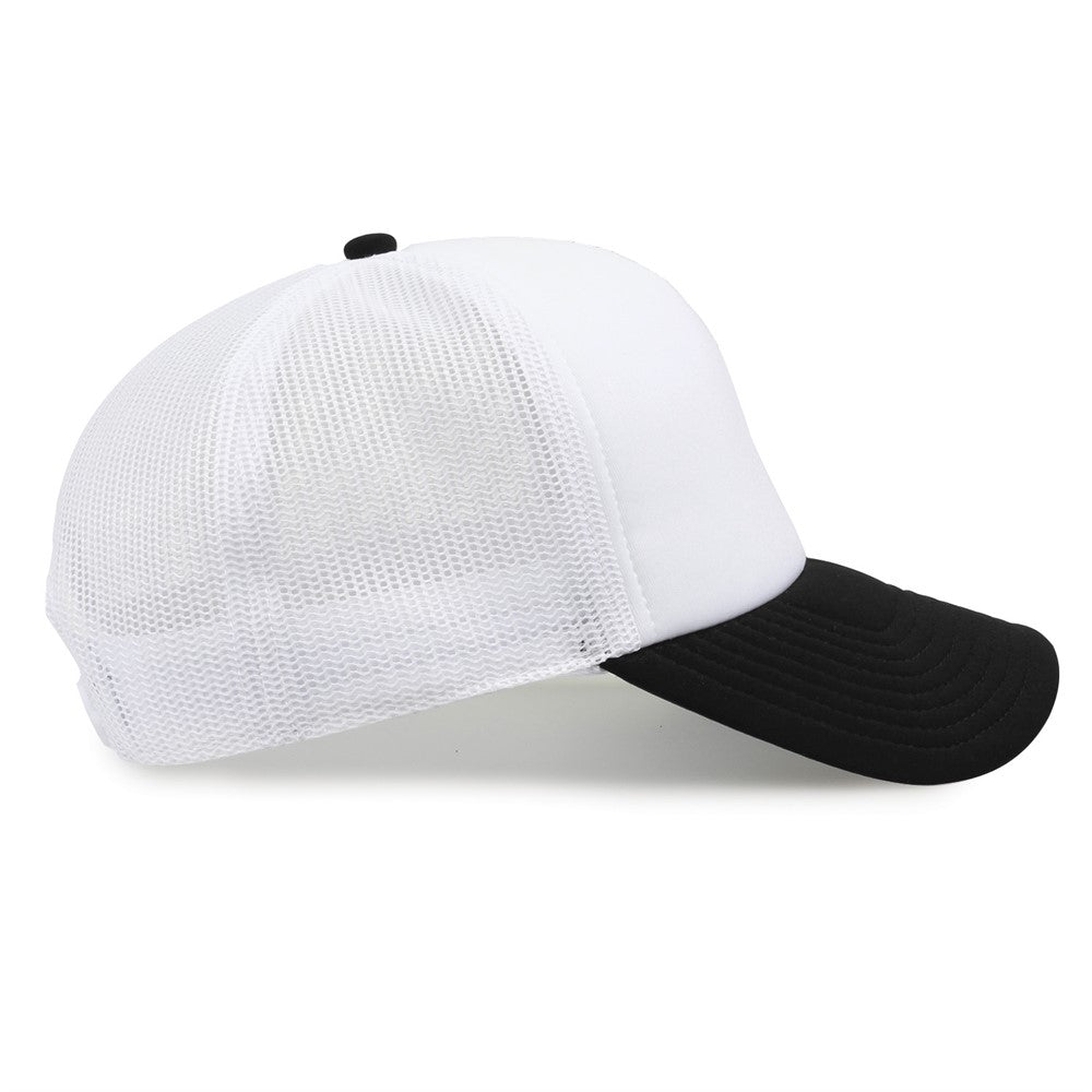 The Game GB473 Foam Front Trucker Cap - White Black - HIT a Double - 9