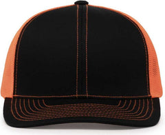 Pacific Headwear 104C Trucker Snapback Cap - Black Neon Orange | HIT a Double