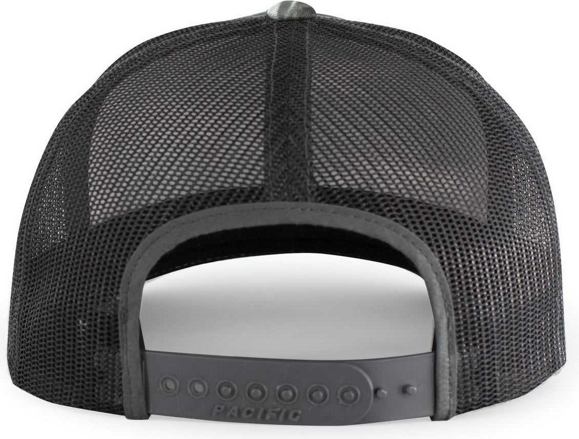 Pacific Headwear 107C Elements Agua Camo Trucker Snapback Cap - Elements Blacktip Lt Charcoal | HIT a Double