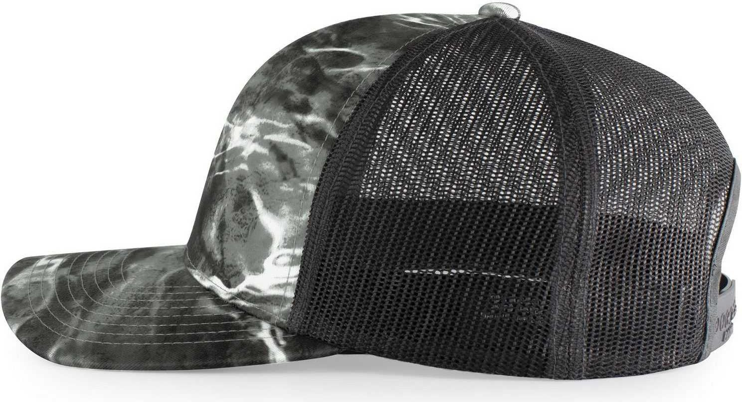 Pacific Headwear 107C Elements Agua Camo Trucker Snapback Cap - Elements Blacktip Lt Charcoal | HIT a Double