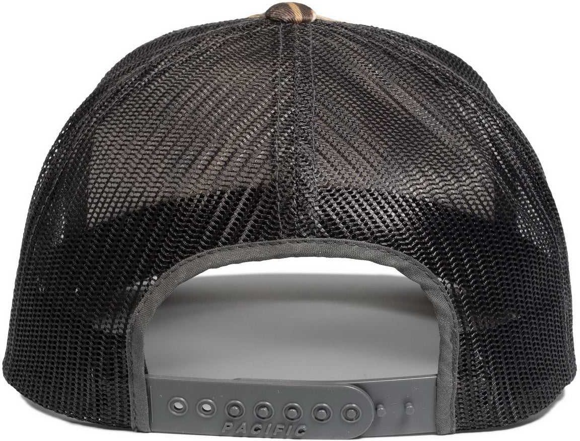 Pacific Headwear 108C Camo Snapback Trucker Cap - Shadow Grass Blades Light Charcoal | HIT a Double