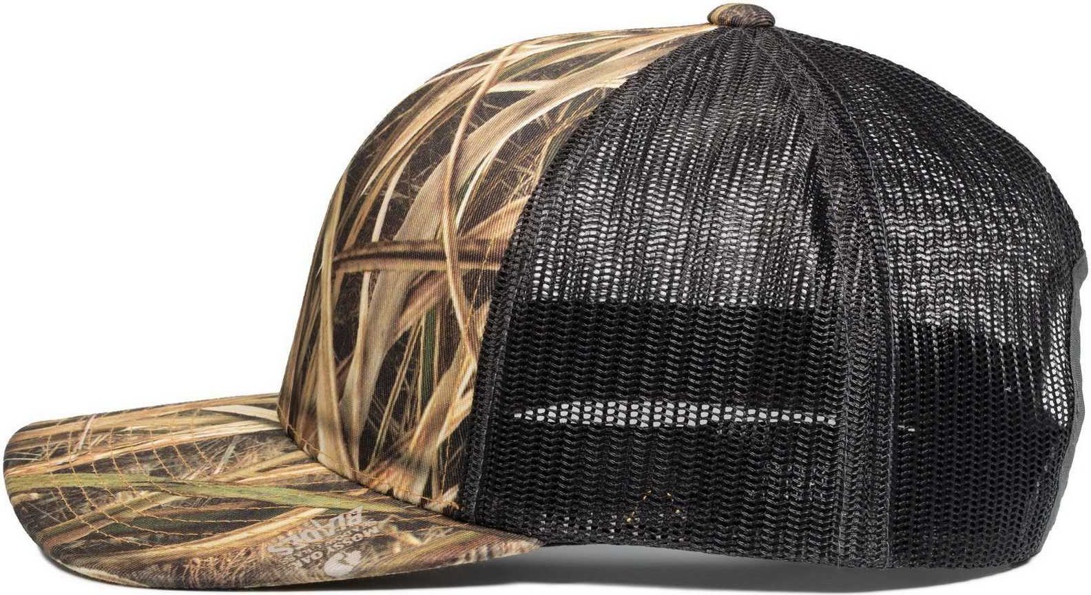 Pacific Headwear 108C Camo Snapback Trucker Cap - Shadow Grass Blades Light Charcoal | HIT a Double