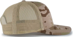 Pacific Headwear M08 MultiCam Snapback Trucker Cap - Multicam Arid Tan | HIT a Double