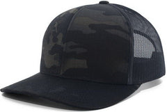 Pacific Headwear M08 MultiCam Snapback Trucker Cap - Multicam Black Black | HIT a Double
