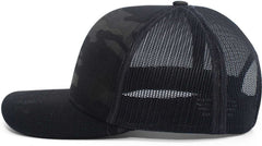 Pacific Headwear M08 MultiCam Snapback Trucker Cap - Multicam Black Black | HIT a Double