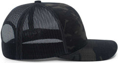 Pacific Headwear M08 MultiCam Snapback Trucker Cap - Multicam Black Black | HIT a Double