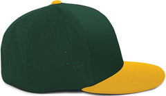 Pacific Headwear ES474 Perforated F3 Performance Flexfit Cap - Dark Green Gold | HIT a Double