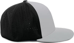 Pacific Headwear ES474 Perforated F3 Performance Flexfit Cap - Silver Black Silver | HIT a Double