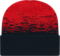 Cap America RKS12 USA Made Static Pattern Knit Cap with Cuff Beanie   Black True Red   HIT a Double   1