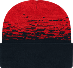 Cap America RKS12 USA Made Static Pattern Knit Cap with Cuff Beanie   Black True Red   HIT a Double   1