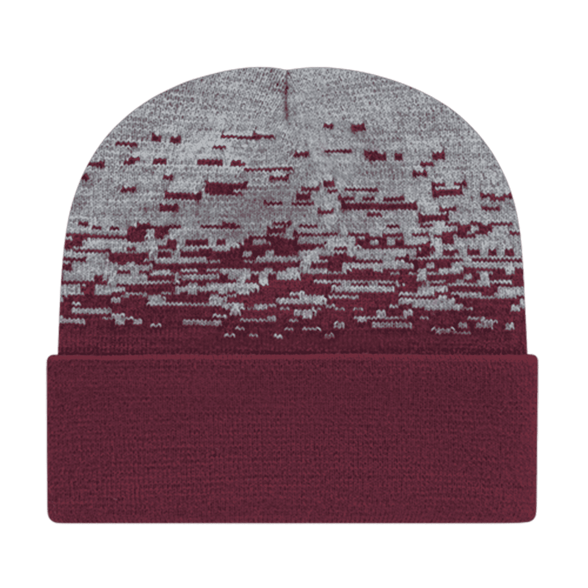 Cap America RKS12 USA Made Static Pattern Knit Cap with Cuff Beanie   Maroon Heather   HIT a Double   1