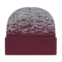 Cap America RKS12 USA Made Static Pattern Knit Cap with Cuff Beanie   Maroon Heather   HIT a Double   1