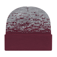 Cap America RKS12 USA Made Static Pattern Knit Cap with Cuff Beanie   Maroon Heather   HIT a Double   1