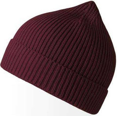 Atlantis Headwear Andy - Sustainable Fine Rib Knit Beanie - Burgundy | HIT a Double