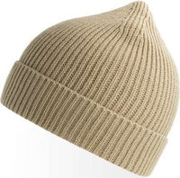 Atlantis Headwear Andy - Sustainable Fine Rib Knit Beanie - Light Beige | HIT a Double