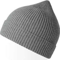 Atlantis Headwear Andy - Sustainable Fine Rib Knit Beanie - Light Gray Melange | HIT a Double