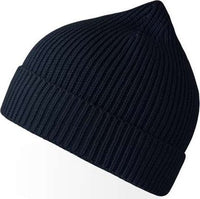 Atlantis Headwear Andy - Sustainable Fine Rib Knit Beanie - Navy | HIT a Double