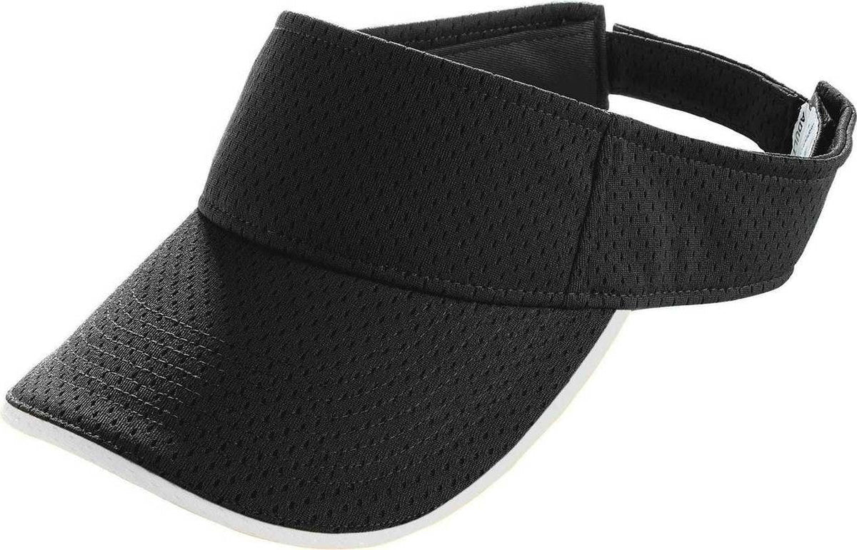 Augusta 6223 Athletic Mesh Two-Color Visor - Black White | HIT a Double