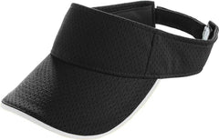 Augusta 6223 Athletic Mesh Two-Color Visor - Black White | HIT a Double