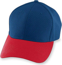 Augusta 6235 Athletic Mesh Cap - Navy Red | HIT a Double