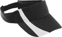 Augusta 6260 Adjustable Wicking Mesh Two-Color Visor - Black White | HIT a Double