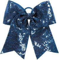 Augusta 6702 Sequin Cheer Hair Bow - Navy | HIT a Double
