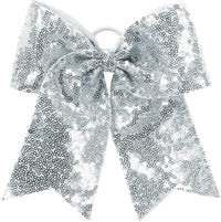Augusta 6702 Sequin Cheer Hair Bow - Silver Grey | HIT a Double
