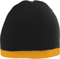 Augusta 6820 Two-Tone Knit Beanie - Black Gold | HIT a Double