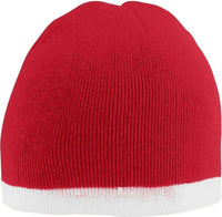 Augusta 6820 Two-Tone Knit Beanie - Red White | HIT a Double