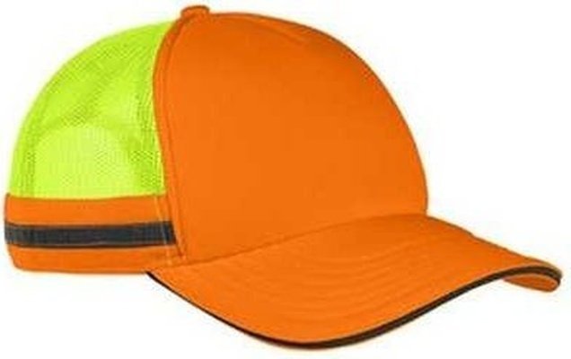 Big Accessories BA661 Safety Trucker Cap - Neon Orange Ne Yellow | HIT a Double