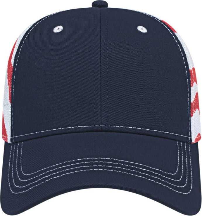 Cap America I2011 Flag Mesh Back Cap - Navy White - HIT a Double - 2