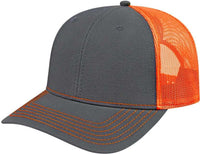 Cap America I3028 Modified Flat Bill with Mesh Back Cap   Charcoal Blaze   HIT a Double   1