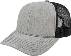 Cap America I3035 Blended Wool Acrylic Modified Flat Bill with Mesh Back Cap - Heather Black | HIT a Double