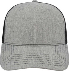Cap America I3035 Blended Wool Acrylic Modified Flat Bill with Mesh Back Cap - Heather Black | HIT a Double