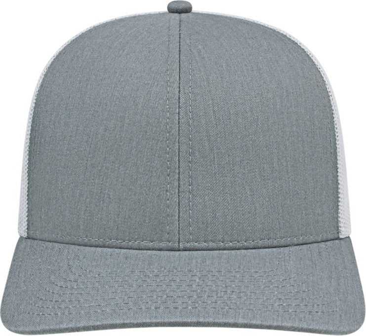 Cap America I3038 Poly/Cotton Mesh Back Cap - Heather White | HIT a Double