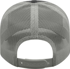 Cap America I3115 Low Profile Trucker with Modified Flat Bill Cap - Heather Sea Blue Stone - HIT a Double - 4