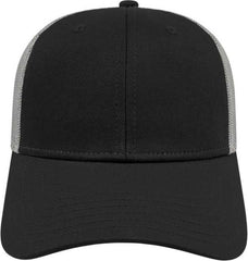 Cap America I3115 Low Profile Trucker with Modified Flat Bill Cap - Heather Sea Blue Stone - HIT a Double - 2