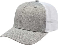 Cap America I7034 One Size Stretch Fit Mesh Back Cap   Heathered Gray White   HIT a Double   1