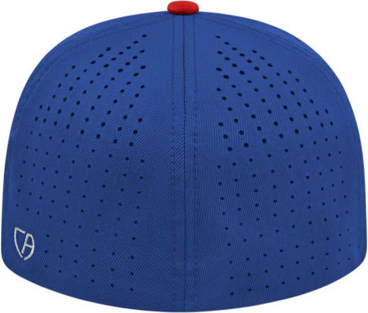 Cap America i8503 Flexfit Perforated Performance Cap - Royal Red - HIT a Double - 3