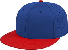 Cap America i8503 Flexfit Perforated Performance Cap   Royal Red   HIT a Double   1