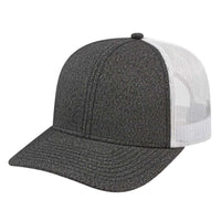 Cap America i8518 Premium M??lange Trucker Mesh Back Cap   Black White   HIT a Double   1