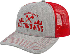 Cap America I3035 Blended Wool Acrylic Modified Flat Bill with Mesh Back Cap - Heather Red | HIT a Double