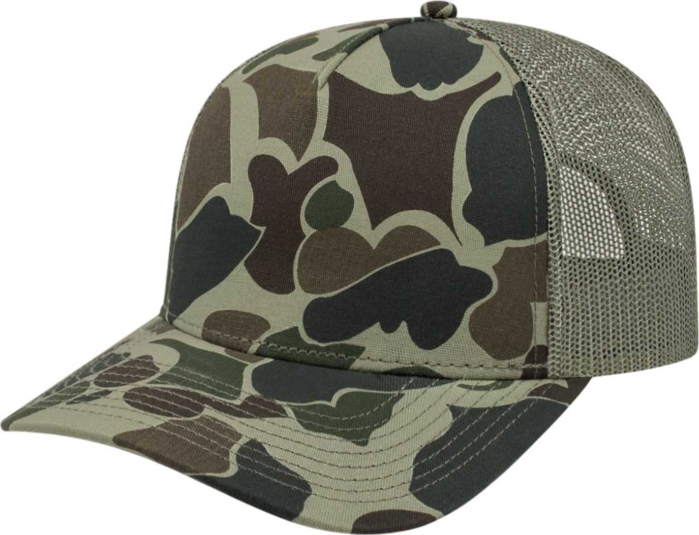 Cap America i2023 Duck Camo Trucker Mesh Back Cap - Wetland Olive | HIT a Double