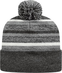 Cap America IK65 Fleece Lined Knit with Cuff Beanie   Dark Heather Heather White   HIT a Double   1